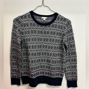GAP Navy and Cream Sweater with Pink Accents
